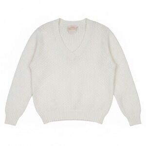 Country Sophisticates by Pendleton Vtg White Knit Sweater Sz L Normcore Preppy